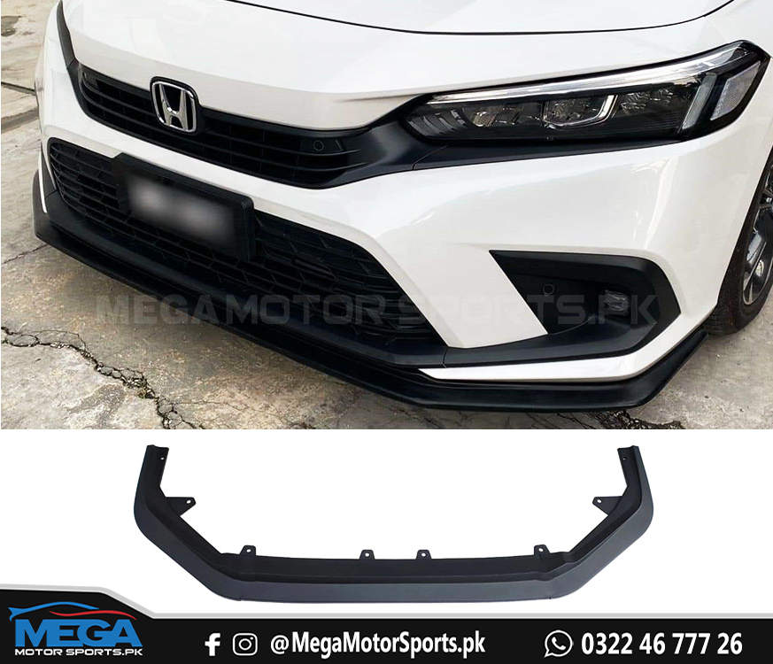 Honda Civic Mugen Matt Black Front Lip Splitter For 11th Gen 2022 2023