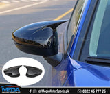 Honda Civic 2022 Glossy Black Batman / M3 Style Side Mirror Covers For 11th Generation 2022 2023