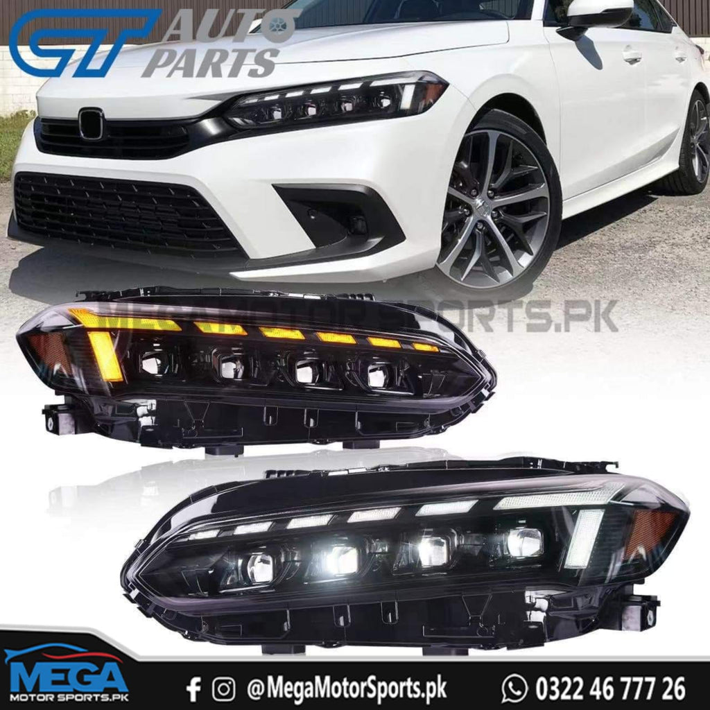 Civic Audi Style LED Headlights 2022 2023 2024