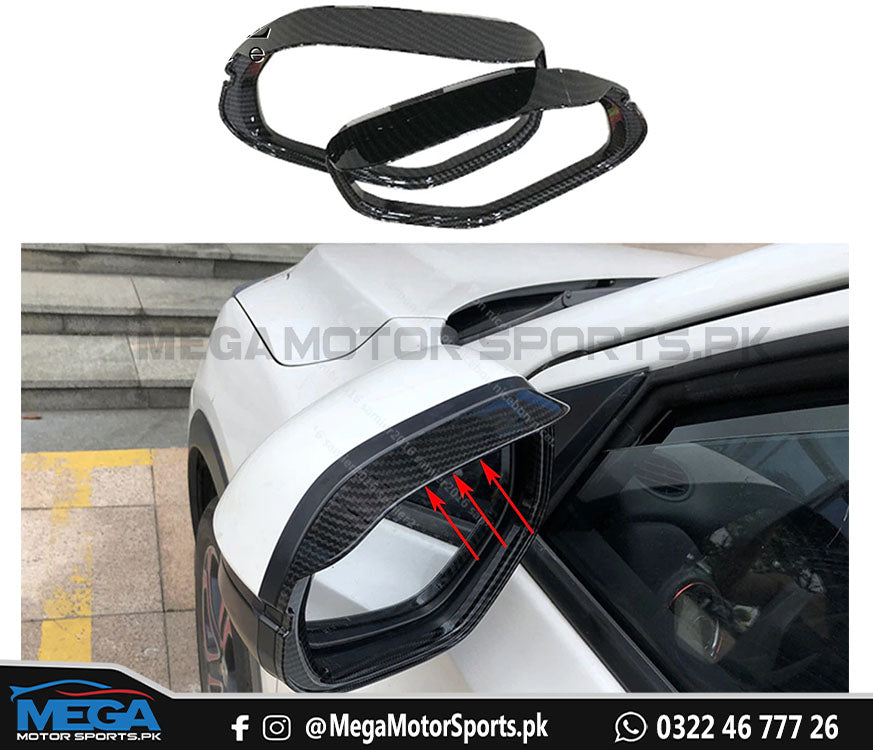 Honda Civic X Rain Visor Side Mirror Carbon Fiber Trim 2016-2021