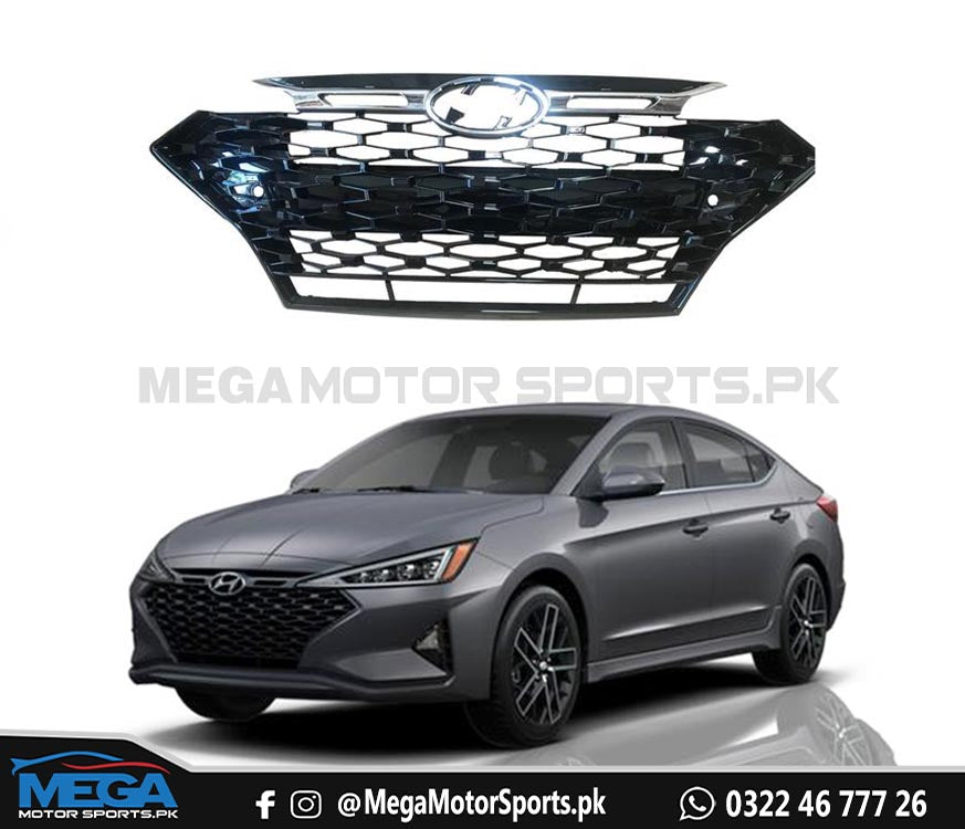 Hyundai Elantra Honey Comb Style Front Grill For 2021 - 2024