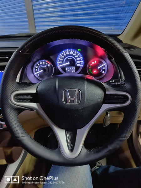 Honda City Carbon Fiber Steering Leather Cover Mega Motor Sports