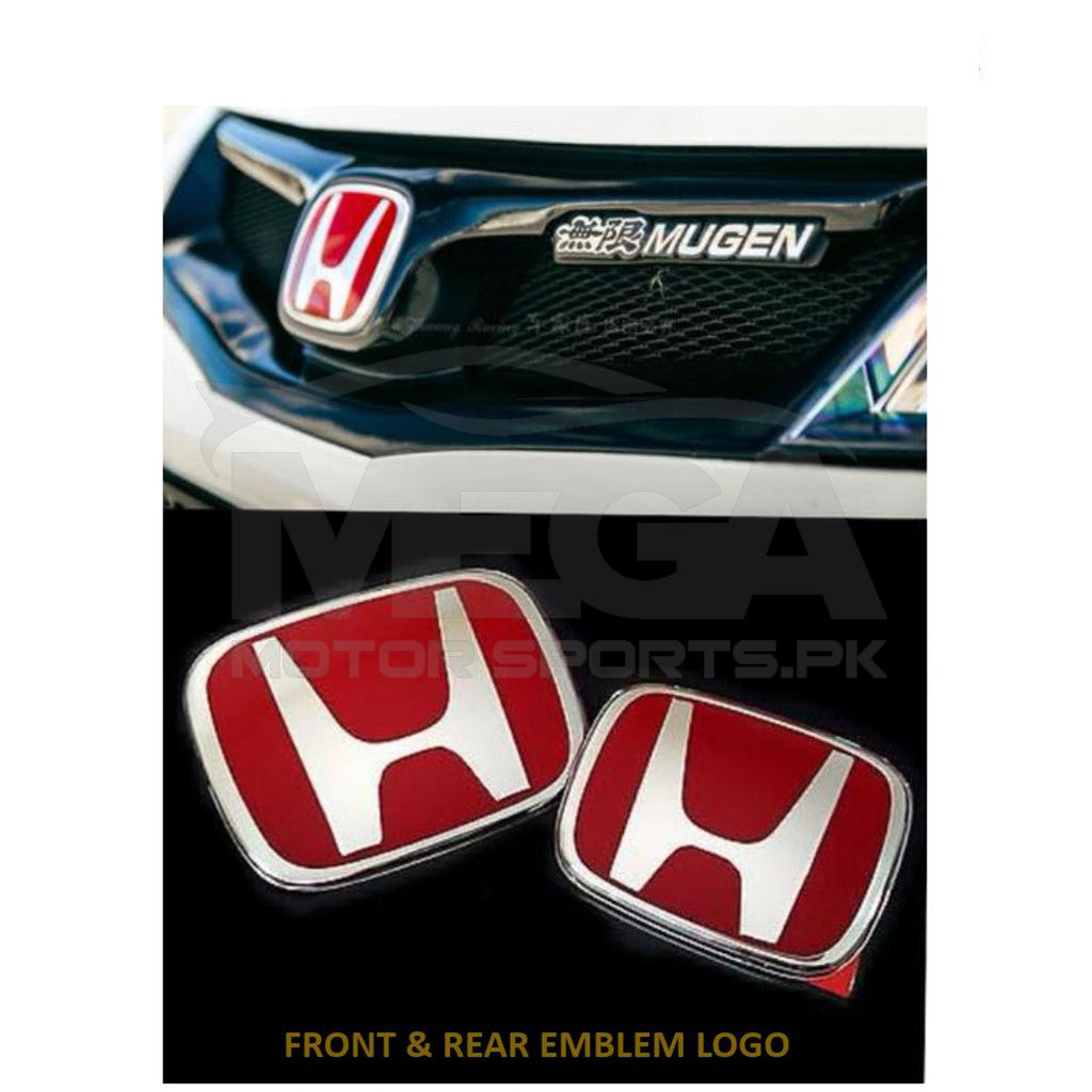 Honda City Red Front and Back Logos - Pair - Model 2008 - 2020
