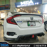 Honda Civic X Glossy Black Lip Diffuser - 3 Pcs - With Brake Light LED