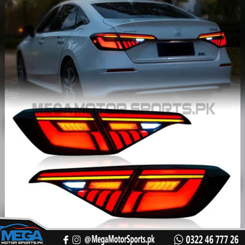 Civic 2023 Audi Style Tail Lights Smoke 2022 2023 2024