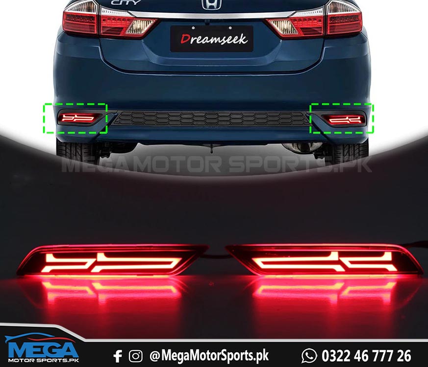 Honda City Rear Bumper Reflector Light For  2021 2022