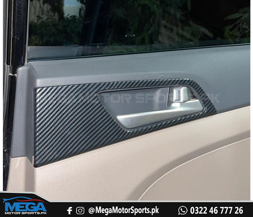 Hyundai Tucson Interior Door Handle Carbon Fiber Trims For 2020 2021