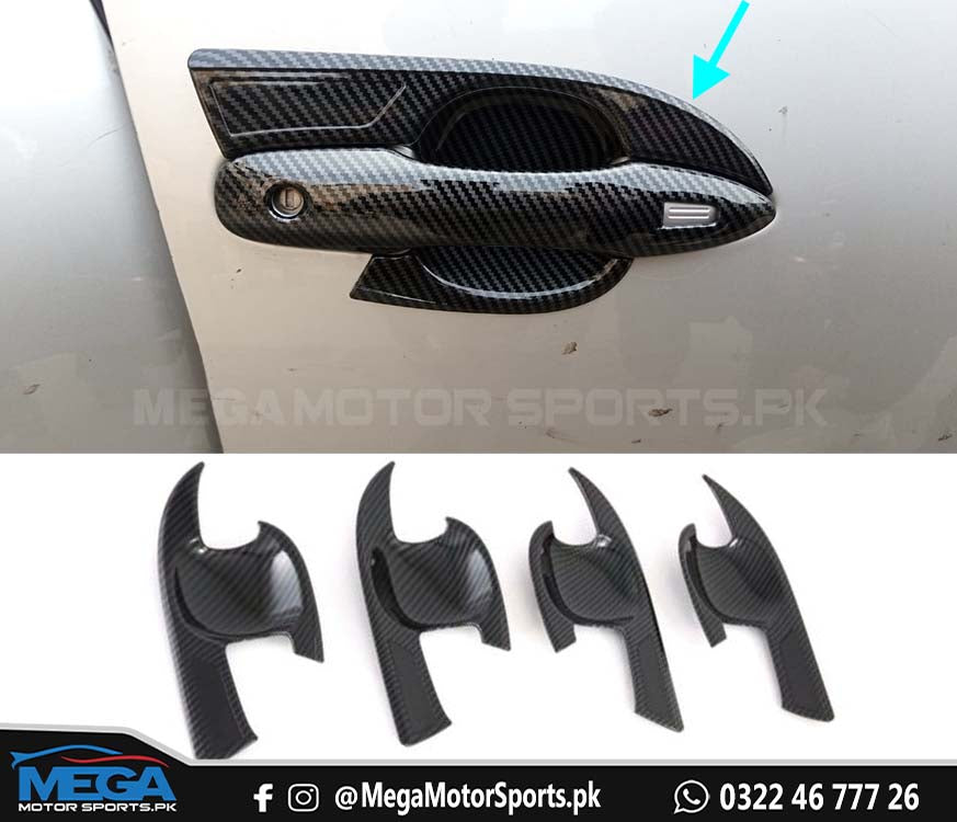 Toyota Prius Carbon Fiber Door Handle Bowl Trims For 2017 - 2021