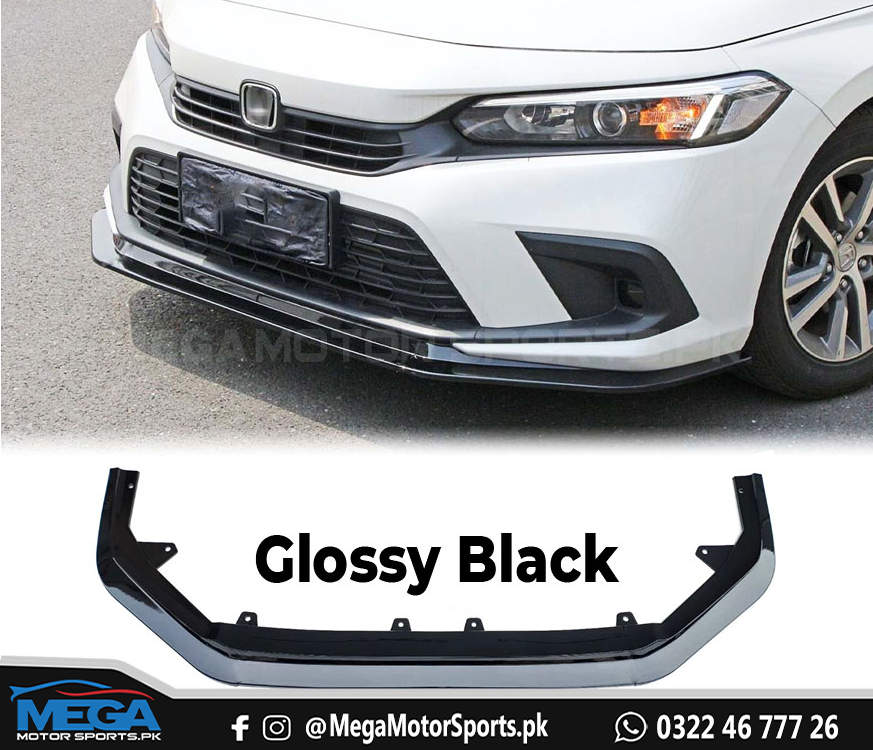 Honda Civic Mugen Glossy Black Front Lip Splitter For 11th Gen 2022 2023