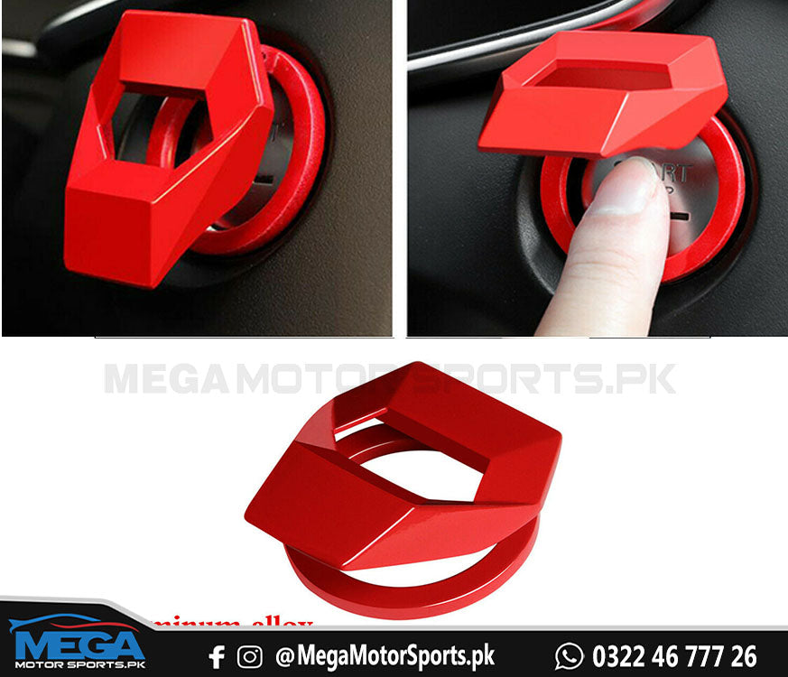 Car Engine Push Start/Stop Ring Cover - Red