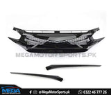 Honda Civic Piano Black X Grill
