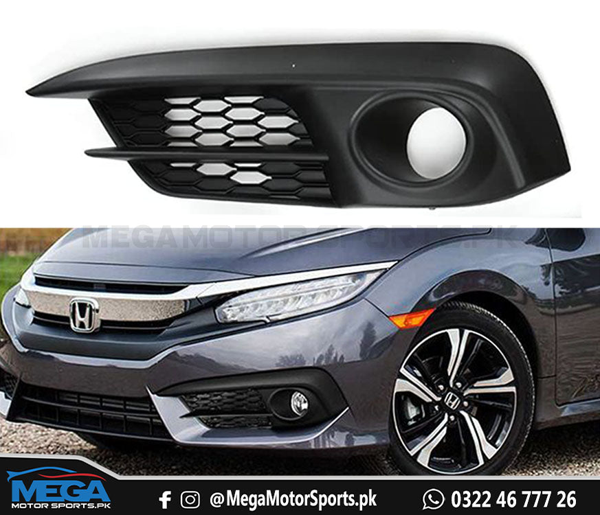 Honda Civic Front Bumper Fog Cover - Left - For 2016 - 2021