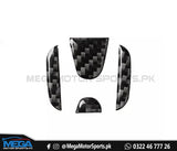 Honda Civic X Carbon Fiber Steering Logo Trim