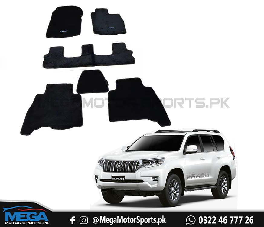 Toyota Prado Rug Style Twist Fiber Floor Mats - Black