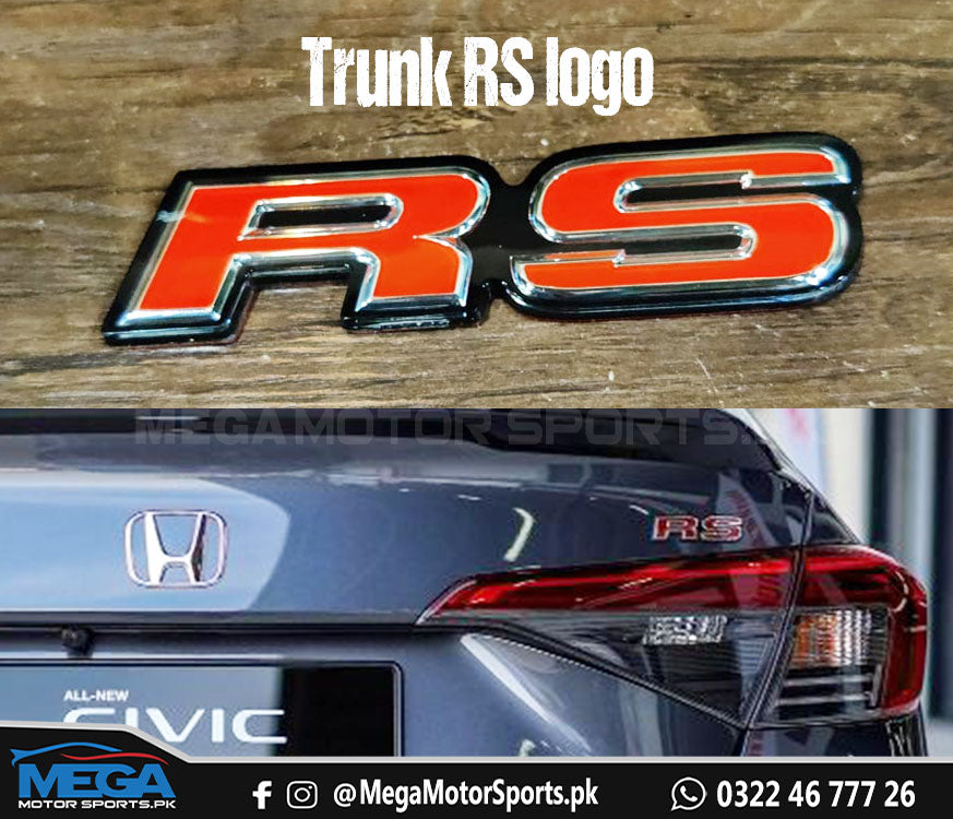 Honda Civic 11th Gen Trunk RS Logo / OEM RS Logo For 2022 2023