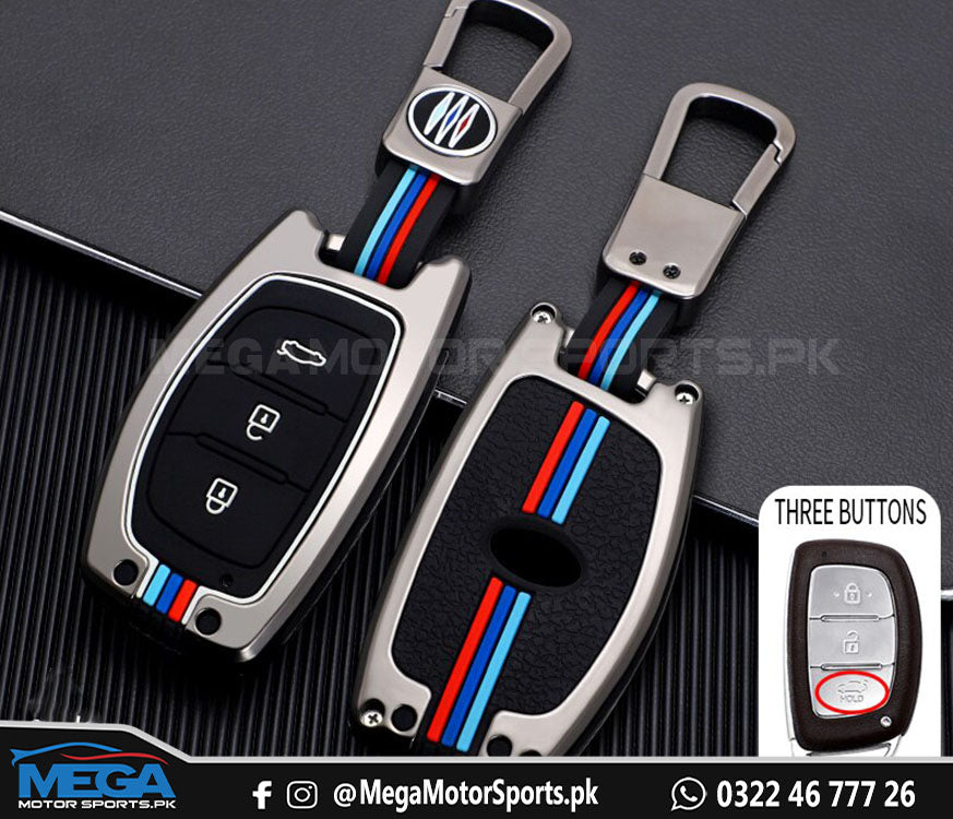 Hyundai Tucson Metal Zinc Alloy Key Fob / Carbon Fiber Key Cover For 2020 - 2024