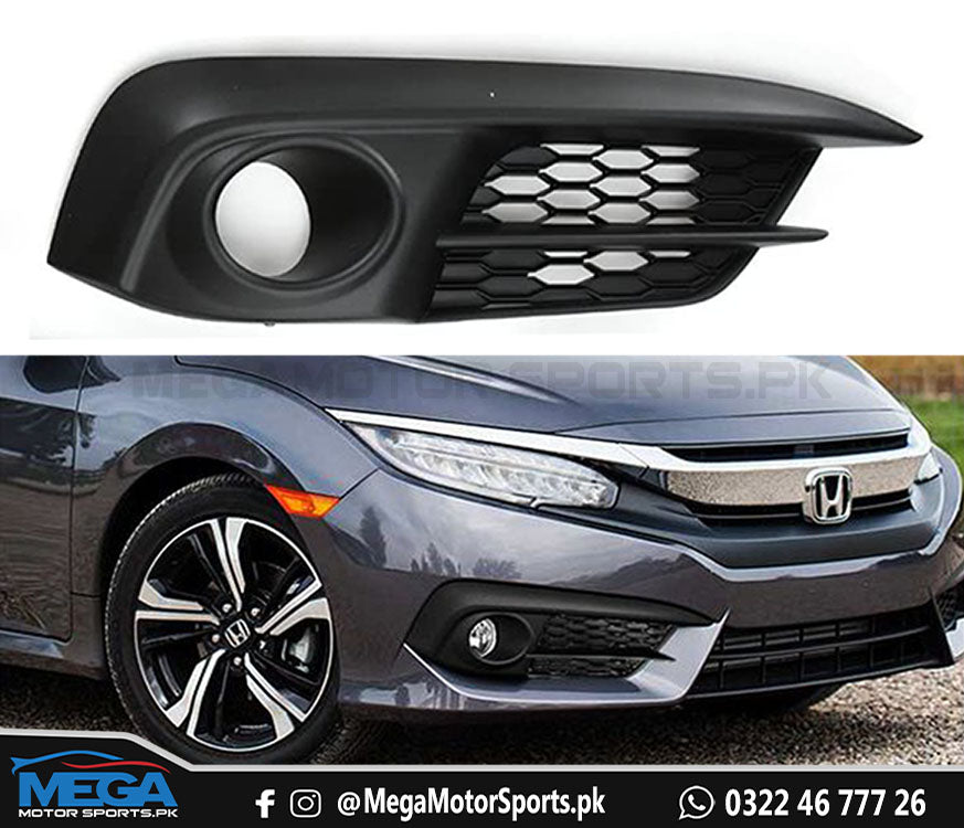 Honda Civic Front Bumper Fog Cover - Right - For 2016 - 2021