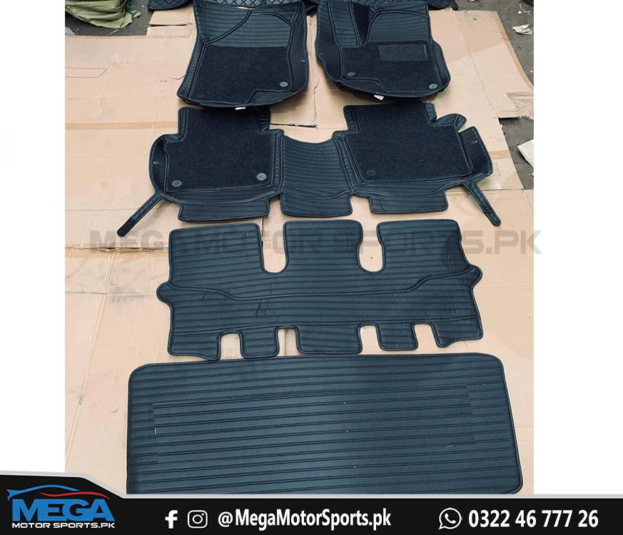 DFSK Glory 580 Pro 10D Black Horizontal Floor Matts With Trunk Matts - 5pcs For 2020 2021