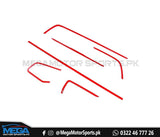 Honda Civic X  Red Dashboard Trims - 5 Pcs