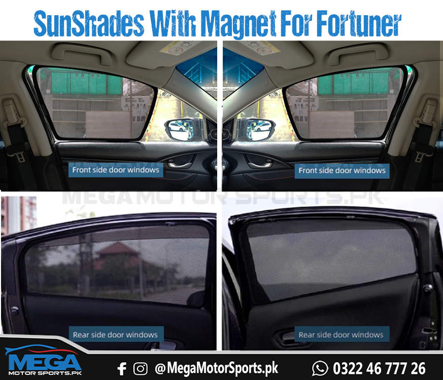 Toyota Fortuner Sun Shades Premium Quality For 2016 - 2021