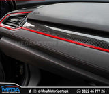Honda Civic X  Red Dashboard Trims - 5 Pcs