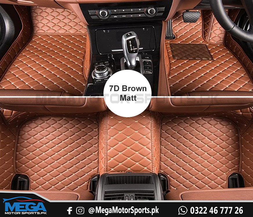 Toyota Fortuner 7D Floor Mats Brown For Models 2016 2017 2018 2019 2020