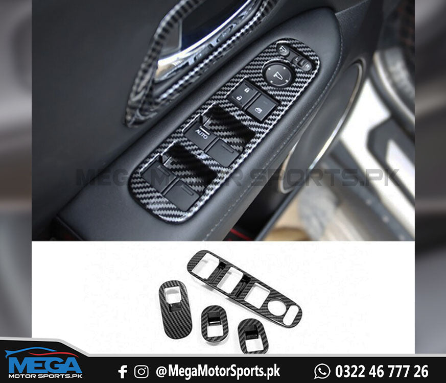 Honda Vezel Carbon Fiber Door Power Window Cover For 2014 - 2021