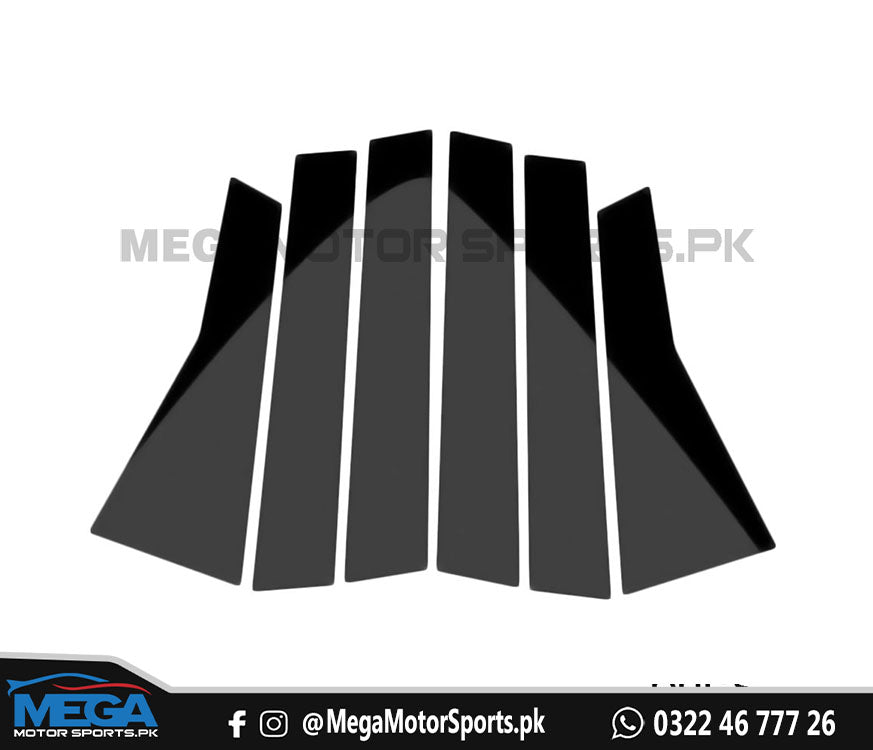 Honda Civic X Door Pillar Glossy Black 3M Sticker - Model 2016-2020