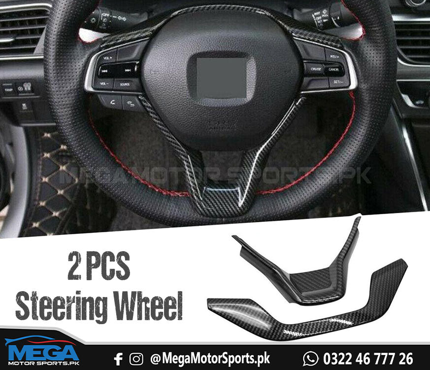 Honda Insight Carbon Fiber Steering Trims - 2 Pcs For 2018 2019 2020 2021 2022