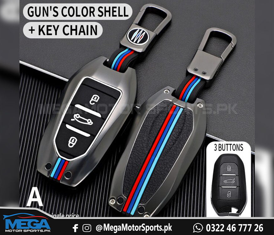 Peugeot 2008 Button Metal Key Fob / Key Cover For 2021 2022 2023