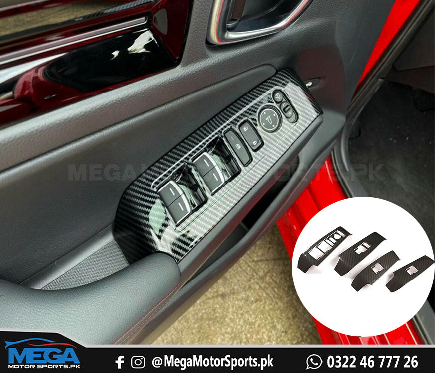 Honda Civic Carbon Fiber Door Power Window Covers For 11th Gen 2022 2023