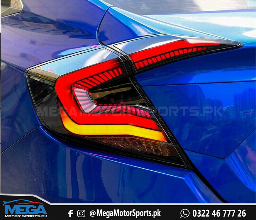 Honda Civic X Smoke Galaxy Style Tail Lights 2016-2021