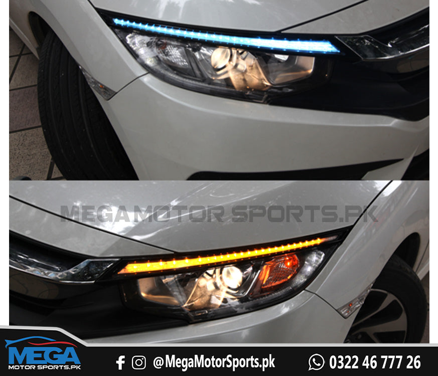 Honda Civic X Running DRL EyeBrow Style 2016 - 2020l1