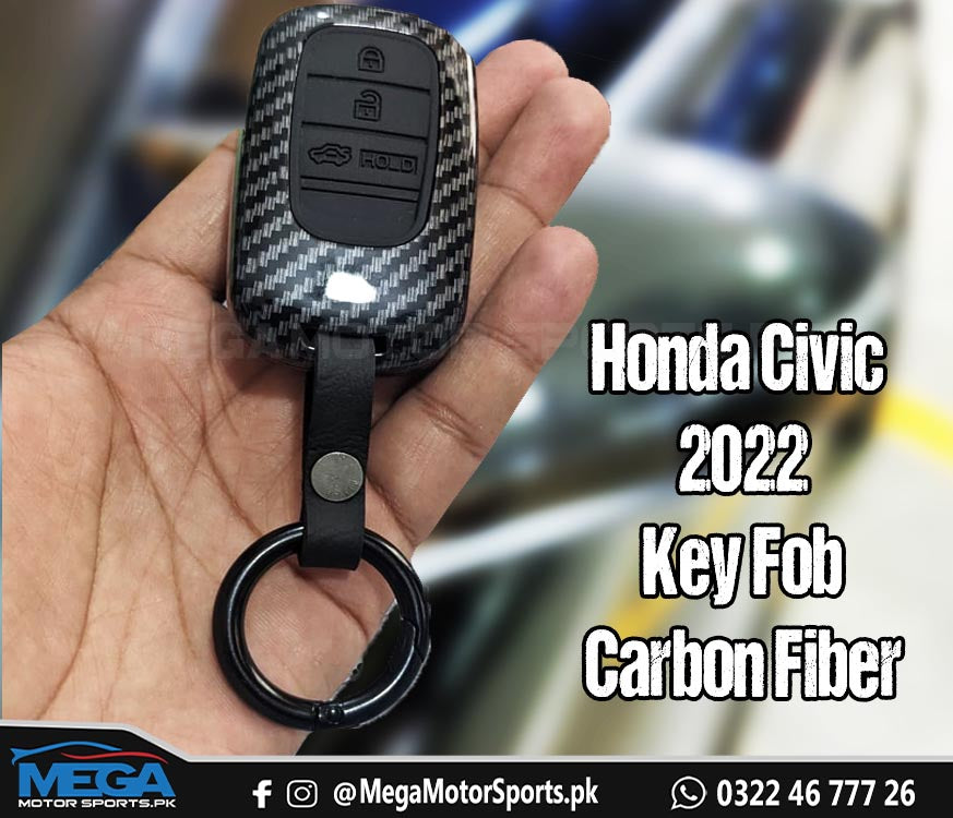 Civic 2022 3 Button Carbon Fiber Key Fob Cover For 11th Gen