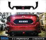 Honda Civic X Glossy Black Lip Diffuser - 3 Pcs - With Brake Light LED