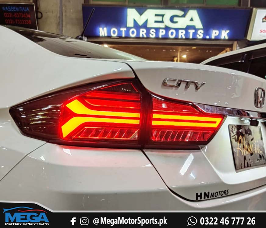 Honda City Matrix Style LED Taillights - Red For 2021 2022