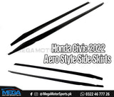 Honda Civic 2022 Glossy Black Aero Style Side Skirts For 11th Gen 2022 2023