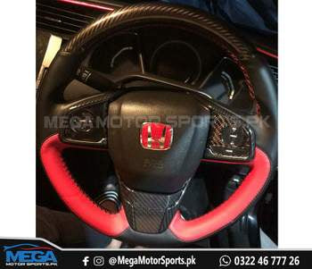 Honda Civic X OEM Carbon Fiber Type R Steering Leather Cover