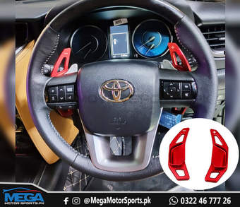 Toyota Fortuner Steering Wheel Paddle Shift Extension (RED) 2 Pieces For 2016 - 2022