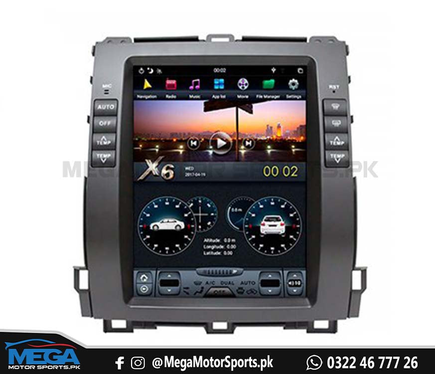 Toyota Prado Tesla Style Multimedia Android Panel For 2002-2009