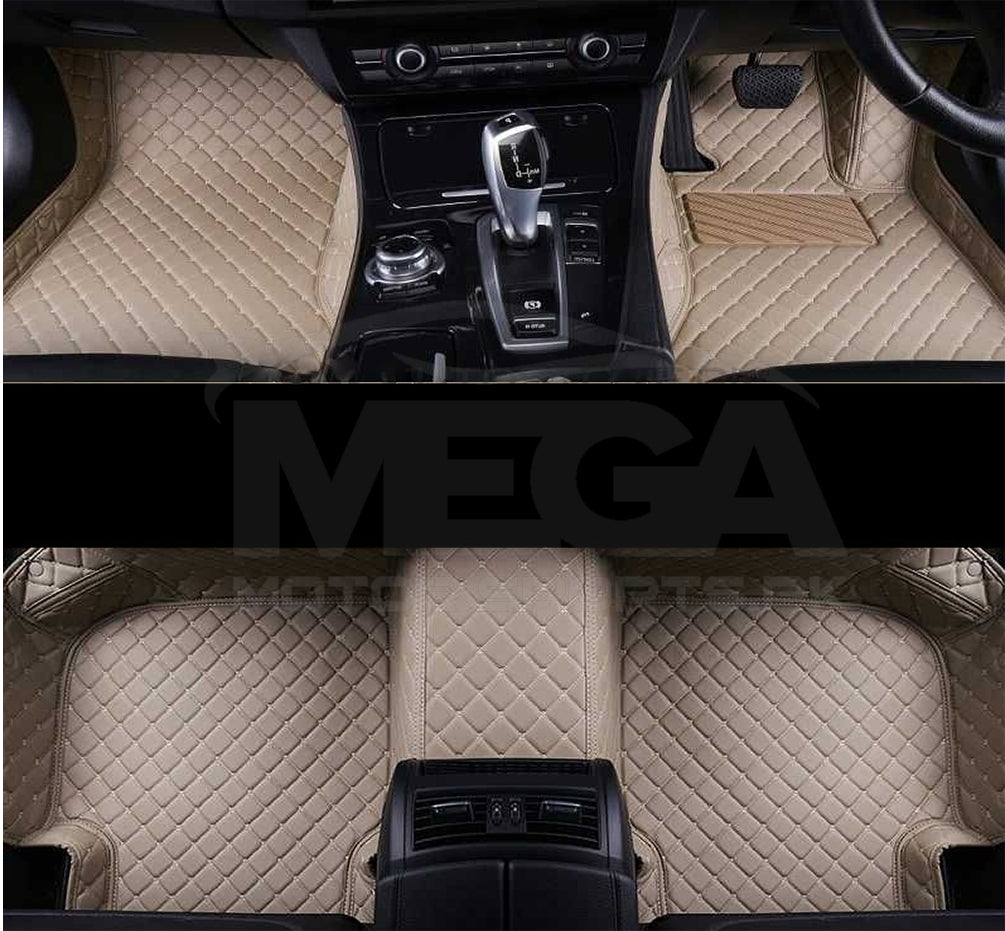 Honda City 7D Diamond Floor Mats Beige With Beige Stitch