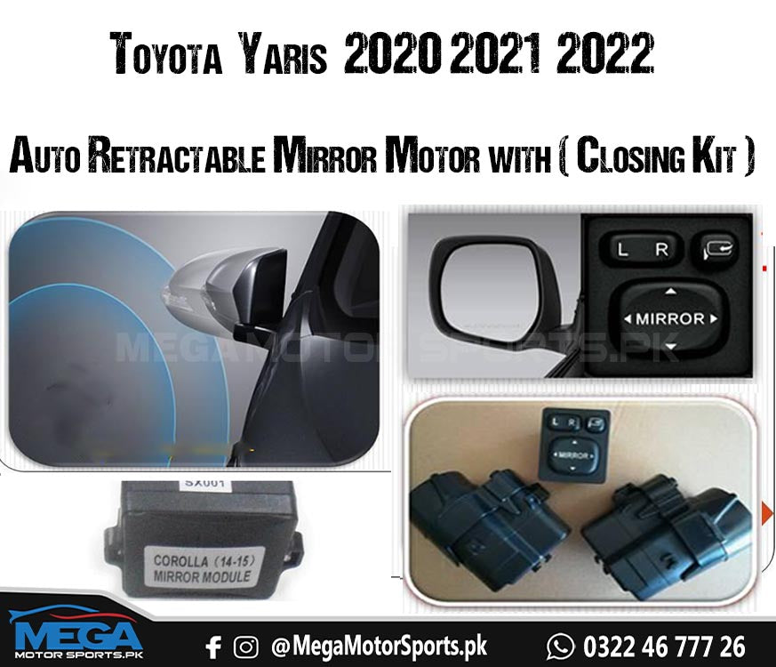 Toyota Yaris Auto Retractable Mirror Motors With Mirror Closing Kit For 2020 2021 2022