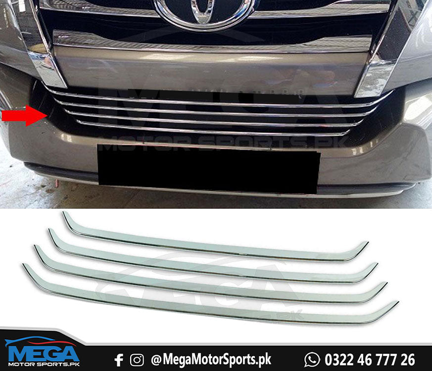 Toyota Fortuner Front Lower Chrome Grill Model 2016-2020