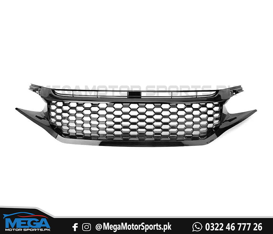 Honda Civic X Piano Black Mesh Si Grill 2016-2021
