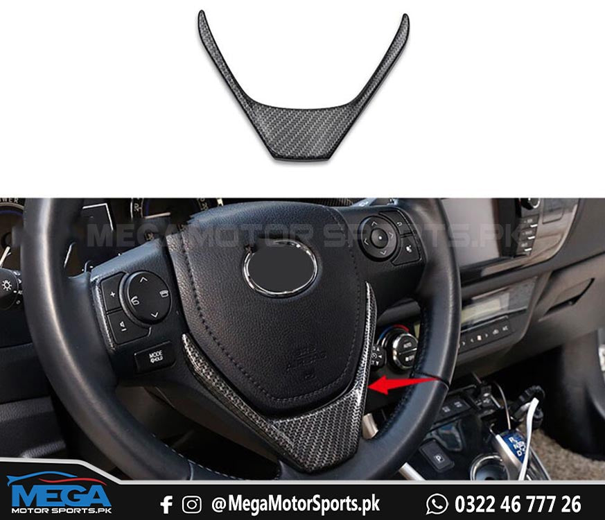 Toyota Corolla Carbon Fiber Steering V Trim For 2014 - 2021