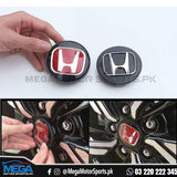 Honda Civic Red Wheel Caps H Monograms