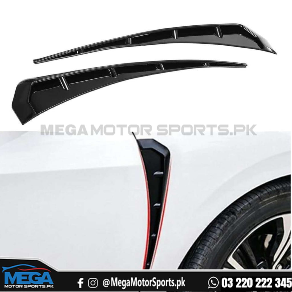 Honda Civic X  Matt Black Type R Fender Trim