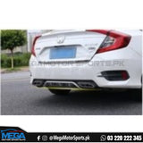 Honda Civic X Bumper Diffuser Double Exhaust Sliver Model 2016 - 2020