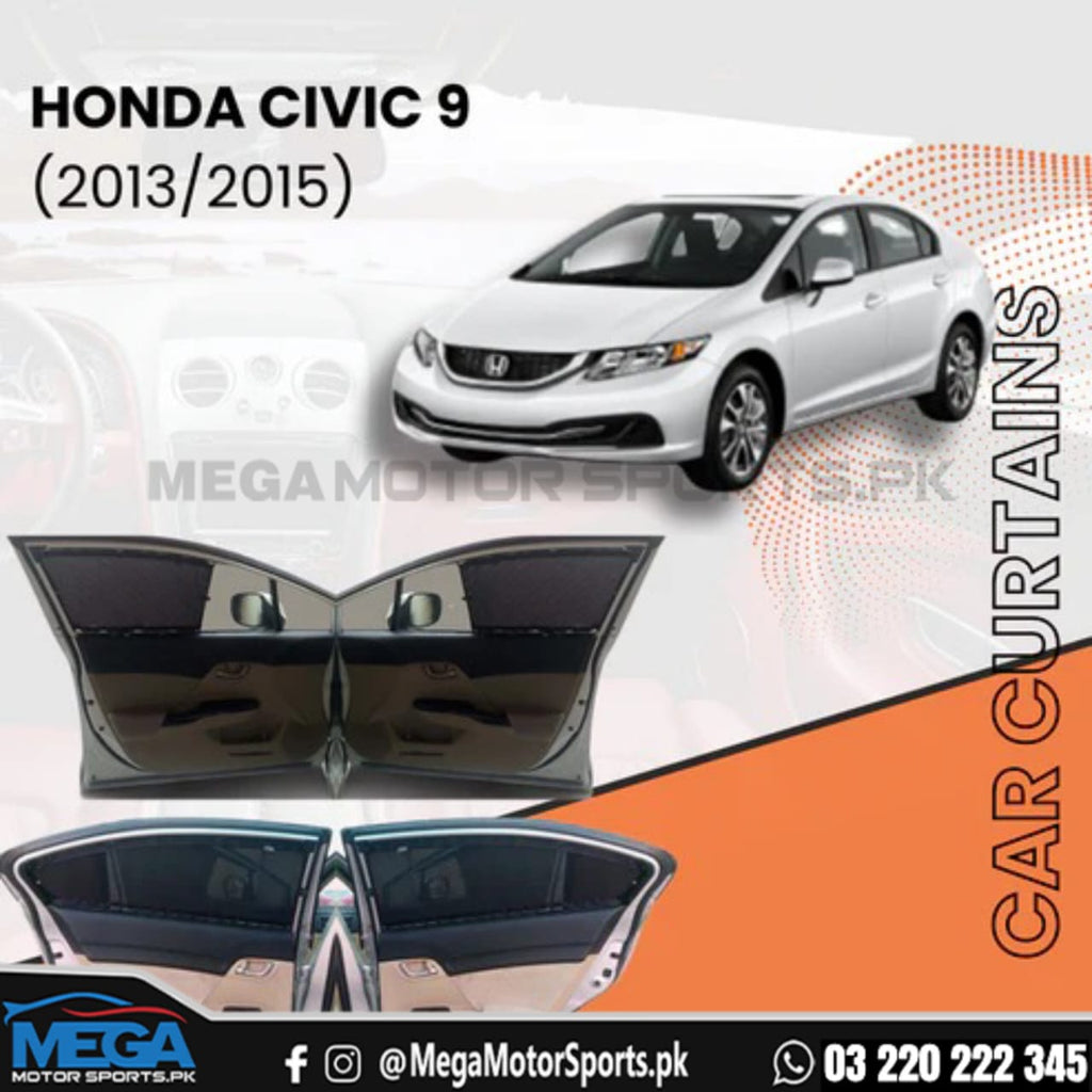 Honda Civic (Rebirth) Sliding  Car Curtains / Sun Shades 2013-2015