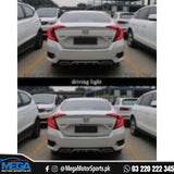 Honda Civic X Red Smoke Lava Tail Lights Version 1